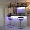 Hausbar Clearlight mit Flaschenbord